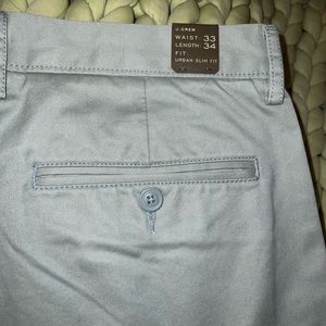 j crew slim fit green pants, 33x34